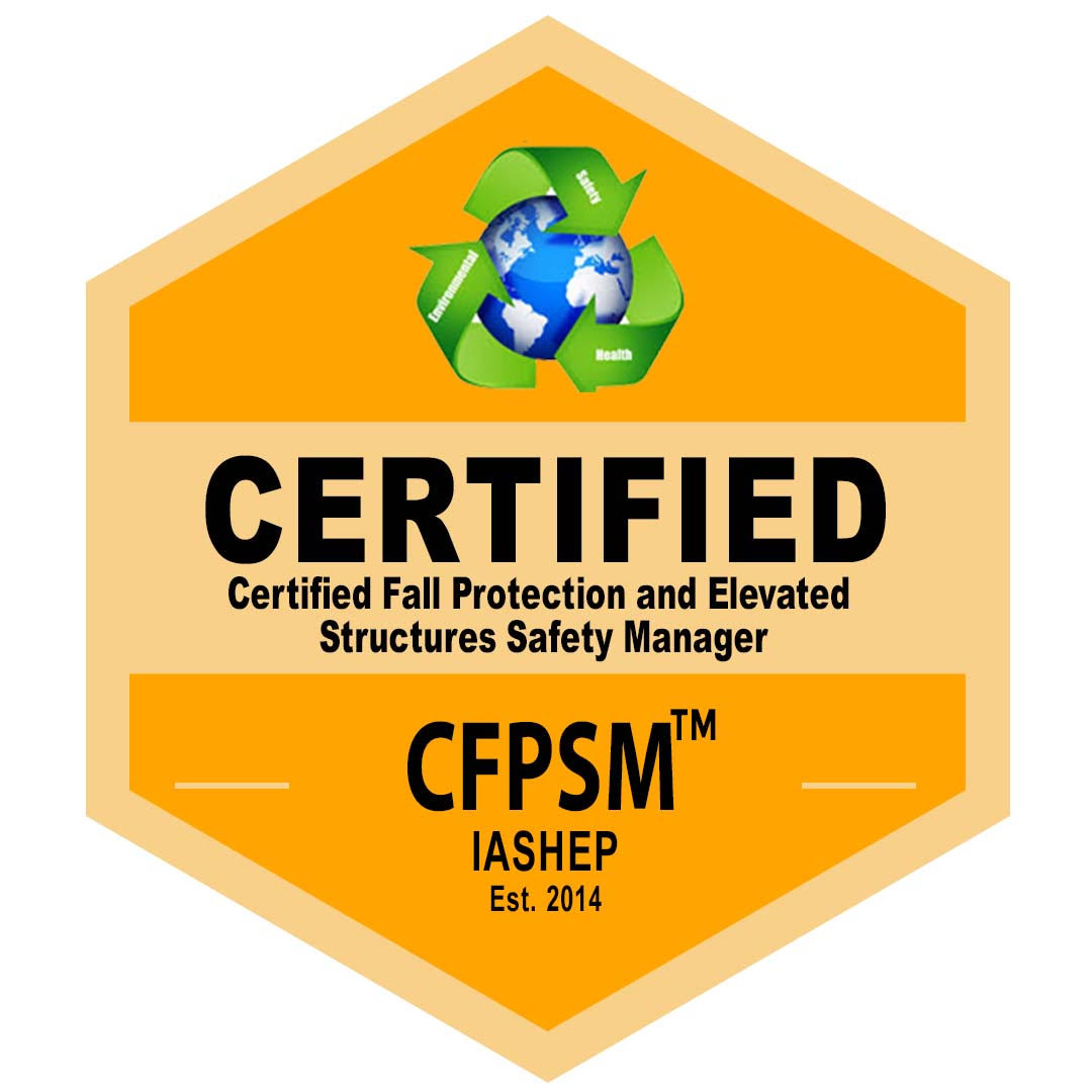 Certified Fall Protection and Elevated Structures Safety Manager (CFPSM) badge